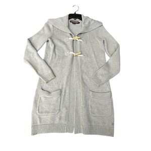 Vineyard Vines Womens XS Long Toggle Button Cardigan Sweater Grey Cashmere AB4-1